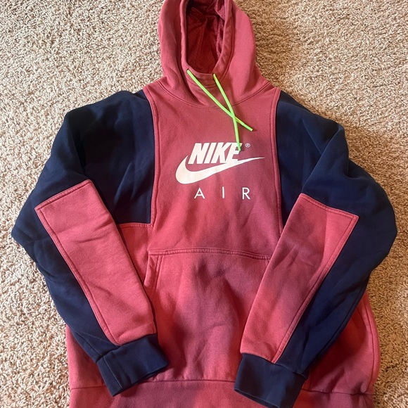 Nike Air Men's Burgundy and Navy Hoodie - Men’s Medium - Picture 1 of 3